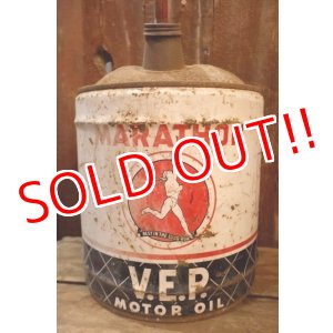 画像: dp-250618-69 MARATHON V.E.P. 1960's 5 U.S. GALLONS MOTOR OIL CAN
