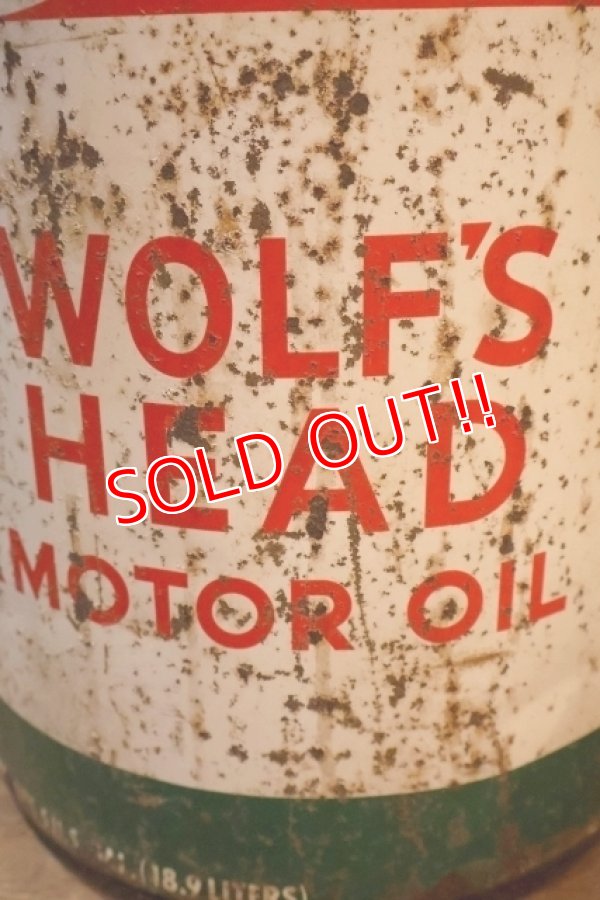 画像3: dp-250618-72 WOLF'S HEAD 1970's 5 U.S. GALLONS MOTOR OIL CAN