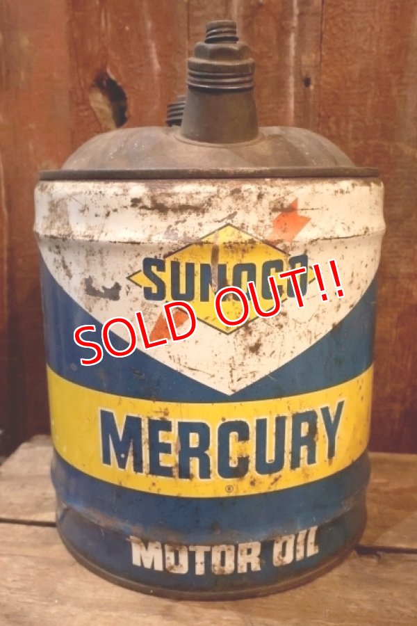 画像1: dp-250618-62 SUNOCO MERCURY 1960's 5 U.S. GALLONS MOTOR OIL CAN