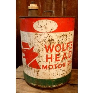 画像: dp-250618-72 WOLF'S HEAD 1970's 5 U.S. GALLONS MOTOR OIL CAN
