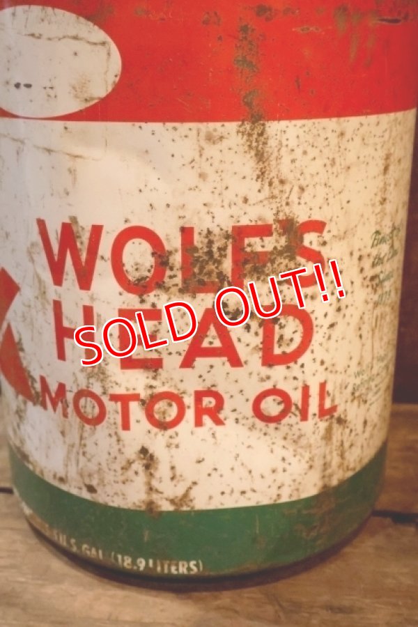 画像5: dp-250618-72 WOLF'S HEAD 1970's 5 U.S. GALLONS MOTOR OIL CAN