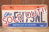 画像: dp-250320-21 License Plate OHIO BICENTENNIAL "EW79NL"