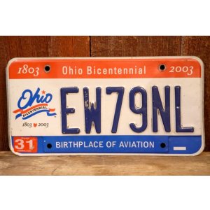 画像: dp-250320-21 License Plate OHIO BICENTENNIAL "EW79NL"