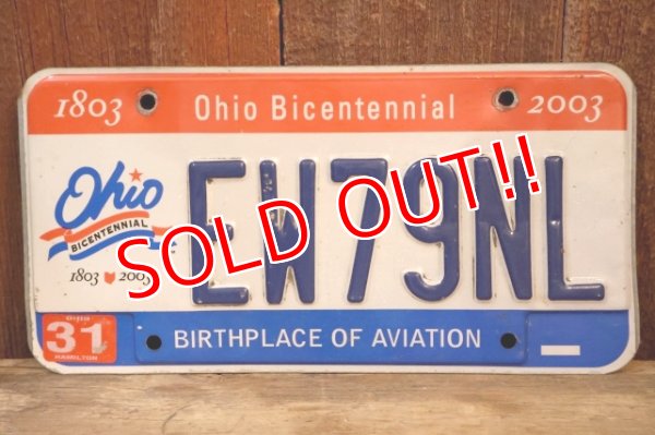画像1: dp-250320-21 License Plate OHIO BICENTENNIAL "EW79NL"
