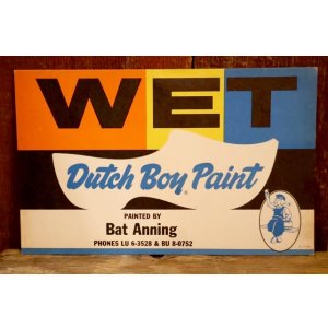 画像: dp-250802-35 Dutch Boy Paint 1950's "WET" Paper Sign (C)