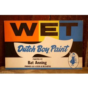 画像: dp-250802-36 Dutch Boy Paint 1950's "WET" Paper Sign (D)