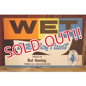画像: dp-250802-37 Dutch Boy Paint 1950's "WET" Paper Sign
