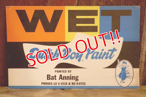 画像1: dp-250802-37 Dutch Boy Paint 1950's "WET" Paper Sign