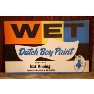 画像: dp-250802-33 Dutch Boy Paint 1950's "WET" Paper Sign (A)
