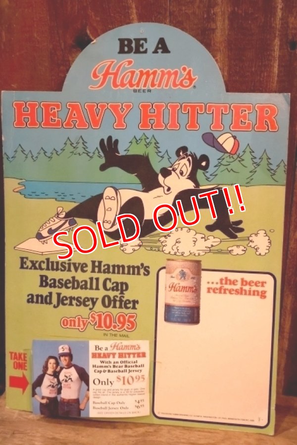 画像1: ct-250802-23 Hamm' Beer 1980's "HEAVY HITTER" Advertising Cardboard Sign