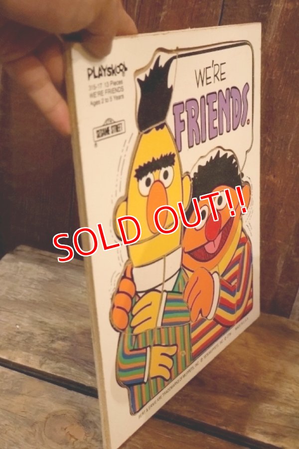 画像7: ct-250802-31 Bert & Ernie / Playskool 1970's Wood Frame Tray Puzzle