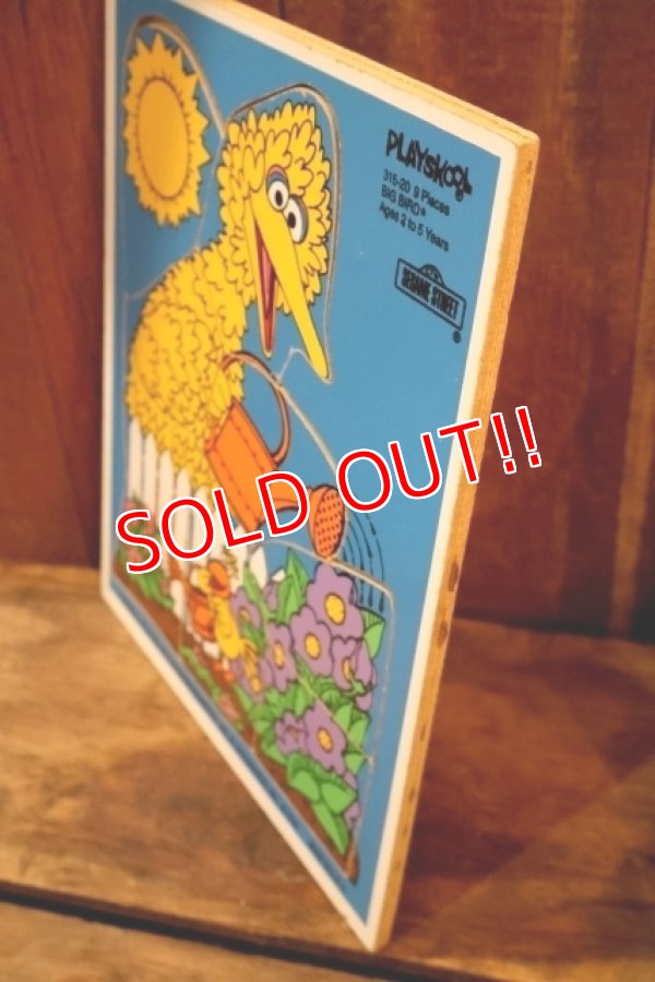 画像5: ct-250802-30 Big Bird & Little Bird / Playskool 1970's Wood Frame Tray Puzzle
