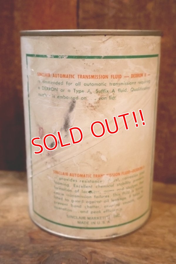 画像5: dp-250618-28 Sinclair AUTOMATIC TRANSMISSION FLUID-DEXRON II1 U.S. QUART CAN