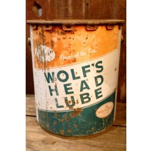 画像: nt-250618-54 WOLF'S HEAD LUBE 1970's 5 U.S. GALLONS OIL CAN