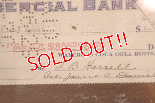 画像4: dk-093 Coca-Cola 1929 Commercial Bank Check
