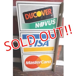 画像: dp-250205-36 DISCOVER・VISA ・Master Card 1990's W-sided Metal Sign