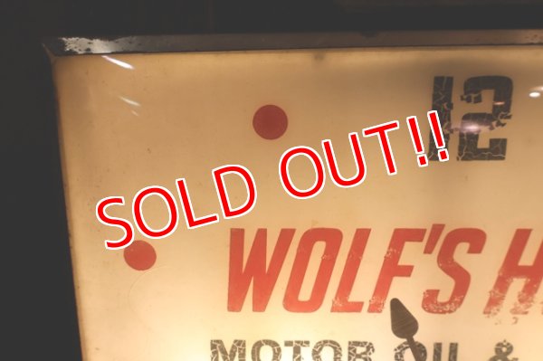 画像2: dp-250618-19 WOLF'S HEAD MOTOR OIL & LUBES 1960's PAM CLOCK