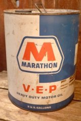 画像: dp-250618-74 MARATOHN V.E.P. 1970's 5 U.S. GALLONS MOTOR OIL CAN
