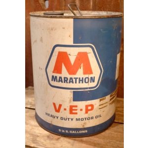 画像: dp-250618-74 MARATOHN V.E.P. 1970's 5 U.S. GALLONS MOTOR OIL CAN