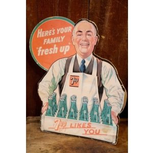 画像: dp-250930-07 7 Up 1950's Cardboard Stand Sign