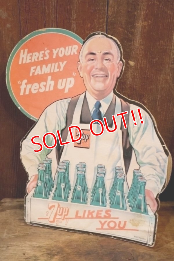 画像1: dp-250930-07 7 Up 1950's Cardboard Stand Sign