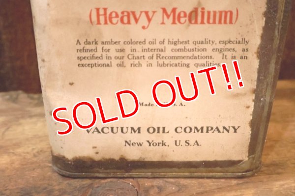 画像3: dp-251008-01 VACUUM OIL COMPANY Mobiloil GARGOYLE 1920's 1 U.S. GALLON CAN