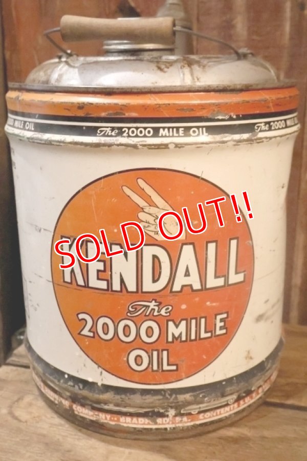 画像3: dp-251008-79 KENDALL 1950's  The 2000 MILE OIL 5 U.S. GALLONS MOTOR OIL CAN