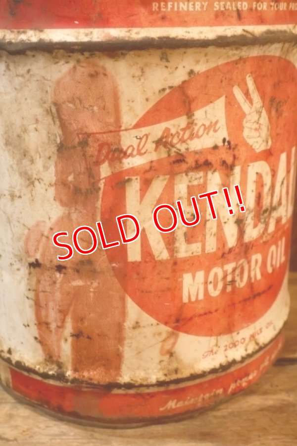 画像2: dp-251008-80 KENDALL 1950's  5 U.S. GALLONS MOTOR OIL CAN