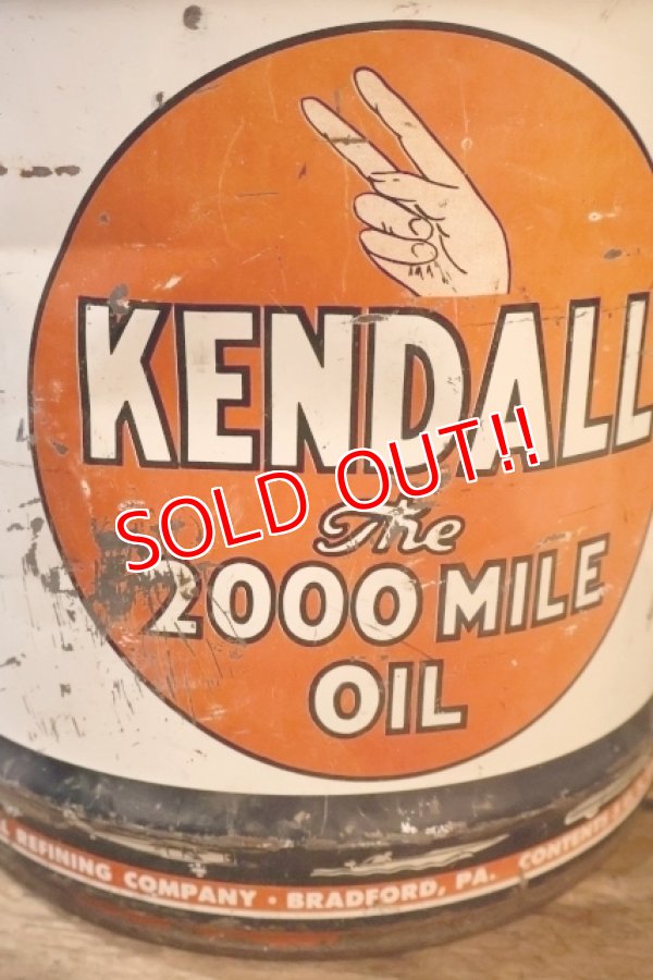 画像2: dp-251008-79 KENDALL 1950's  The 2000 MILE OIL 5 U.S. GALLONS MOTOR OIL CAN