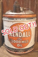 画像: dp-251008-79 KENDALL 1950's  The 2000 MILE OIL 5 U.S. GALLONS MOTOR OIL CAN