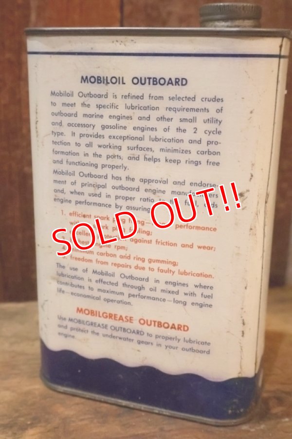 画像3: dp-251008-87 Mobiloil 1940's-1950's Outboard 1 U.S. Quart Oil Can