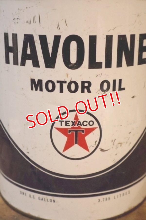 画像2: dp-251008-87 TEXACO1960's HAVOLINE MOTOR OIL 1 U.S. GALLON CAN