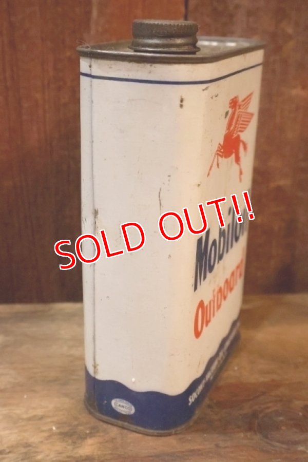画像5: dp-251008-87 Mobiloil 1940's-1950's Outboard 1 U.S. Quart Oil Can