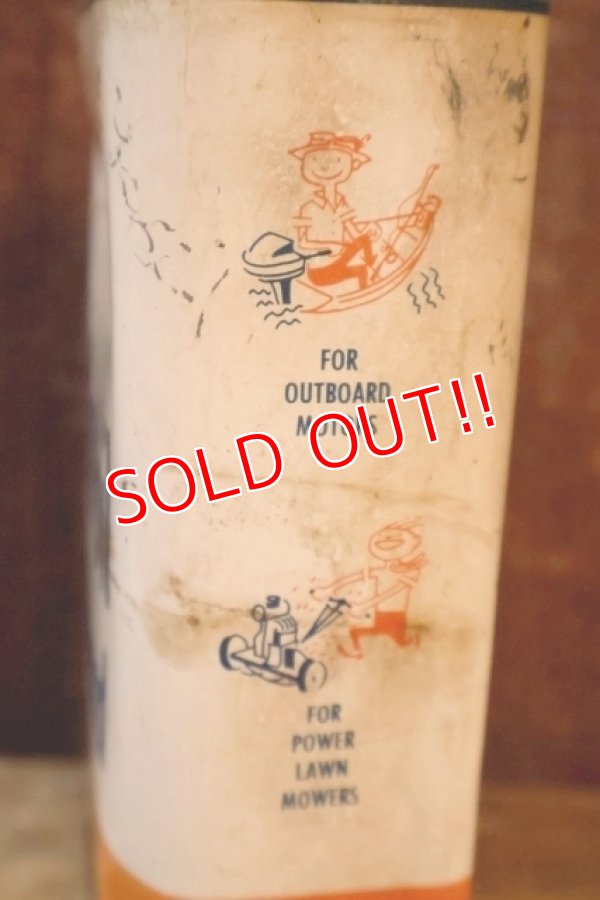 画像4: dp-251008-59 Mobiloil 1940's-1950's Outboard 1 U.S. Quart Oil Can