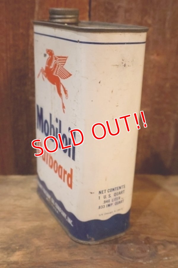 画像4: dp-251008-87 Mobiloil 1940's-1950's Outboard 1 U.S. Quart Oil Can