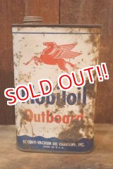 画像: dp-251008-87 Mobiloil 1940's-1950's Outboard 1 U.S. Quart Oil Can