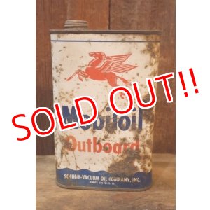 画像: dp-251008-87 Mobiloil 1940's-1950's Outboard 1 U.S. Quart Oil Can
