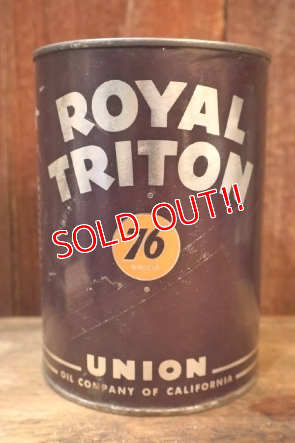 画像2: dp-251008-79 UNION 76 ROYAL TRITON 1950's 1 U.S. Quart Motor Oil Can