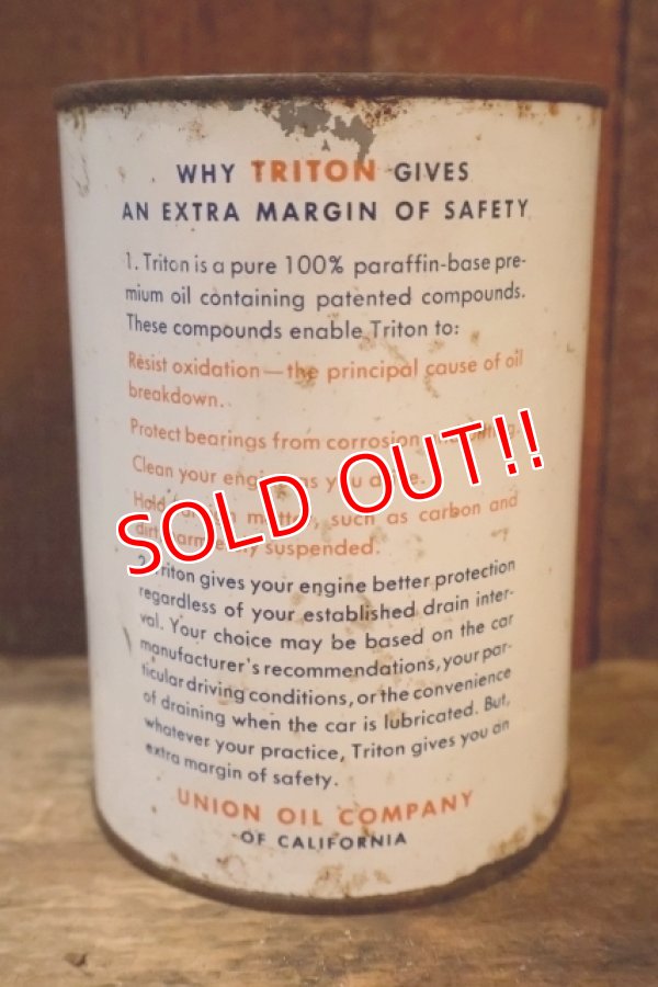 画像2: dp-251008-79 UNION 76 TRITON 1950's 1 U.S. Quart Motor Oil Can