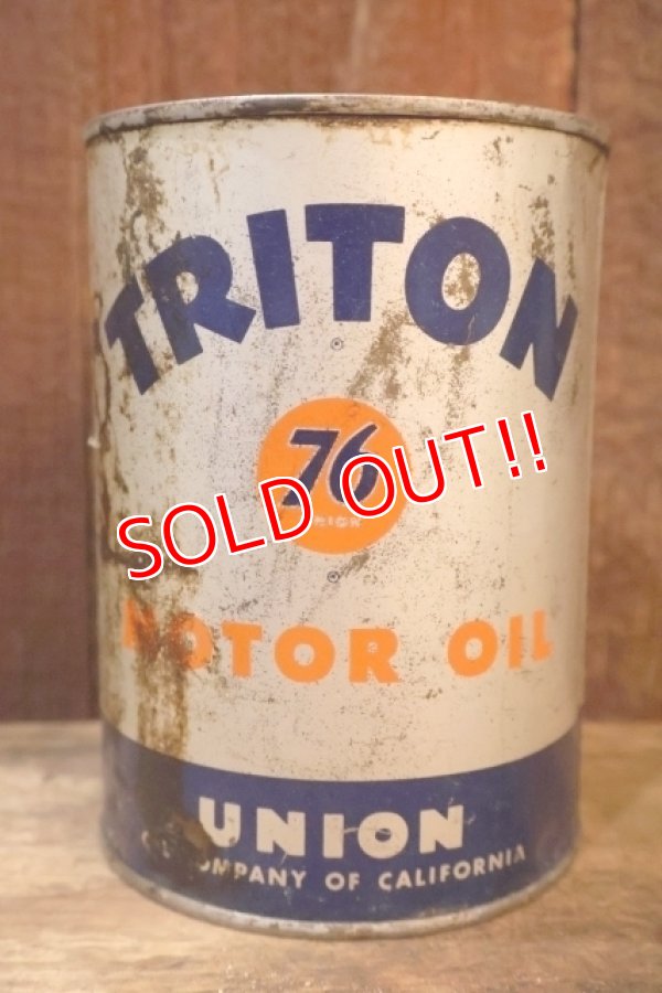 画像2: dp-251008-79 UNION 76 TRITON 1950's 1 U.S. Quart Motor Oil Can