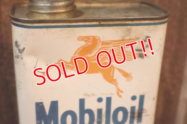 画像2: dp-251008-59 Mobiloil 1940's-1950's Outboard 1 U.S. Quart Oil Can