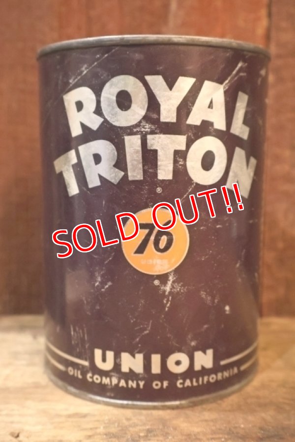 画像1: dp-251008-79 UNION 76 ROYAL TRITON 1950's 1 U.S. Quart Motor Oil Can