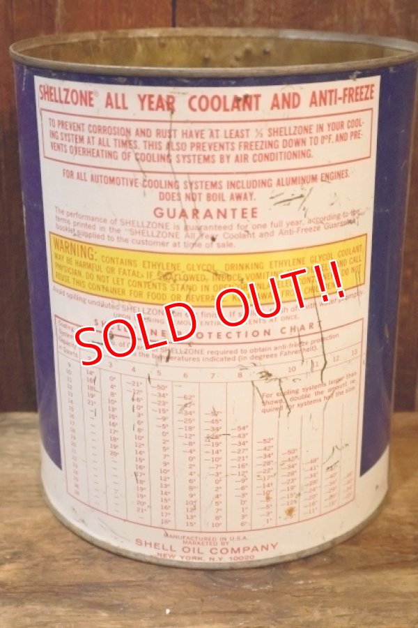 画像4: dp-251008-87 SHELL 1960's SHELLZONE COOLANT and ANTI-FREEZE 1 U.S. GALLON CAN