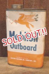 画像: dp-251008-59 Mobiloil 1940's-1950's Outboard 1 U.S. Quart Oil Can