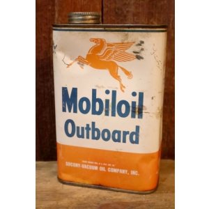画像: dp-251008-59 Mobiloil 1940's-1950's Outboard 1 U.S. Quart Oil Can