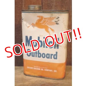 画像: dp-251008-59 Mobiloil 1940's-1950's Outboard 1 U.S. Quart Oil Can