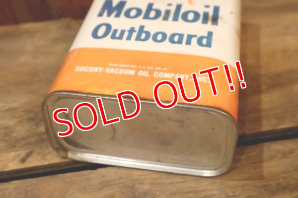 画像8: dp-251008-59 Mobiloil 1940's-1950's Outboard 1 U.S. Quart Oil Can