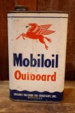 画像1: dp-251008-87 Mobiloil 1940's-1950's Outboard 1 U.S. Quart Oil Can