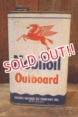 画像: dp-251008-87 Mobiloil 1940's-1950's Outboard 1 U.S. Quart Oil Can