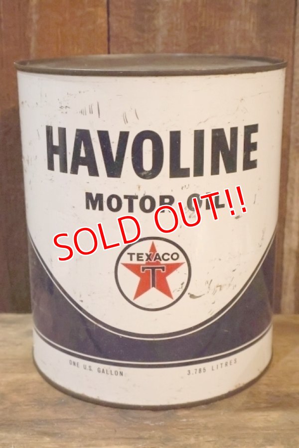 画像1: dp-251008-87 TEXACO1960's HAVOLINE MOTOR OIL 1 U.S. GALLON CAN